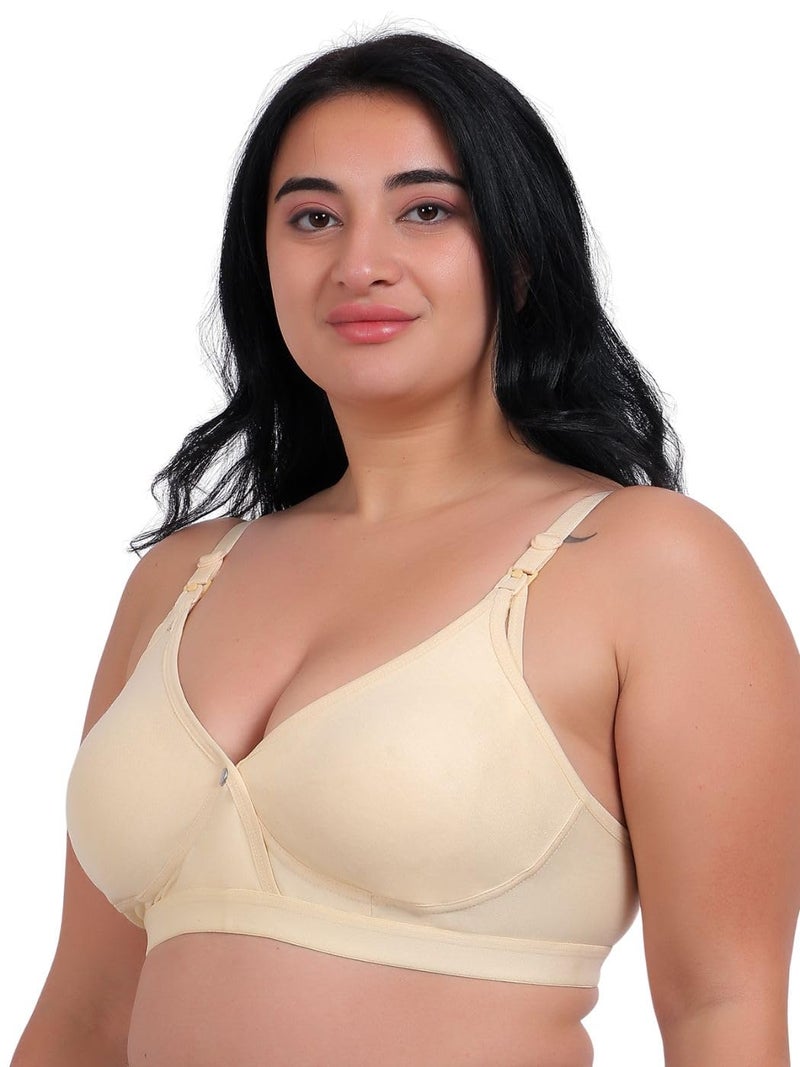 Fabme Women's Nursing, Maternity, Feeding, Seamless Bra (Color: Skin, Size: 34C, Pack of 1) - Image 5
