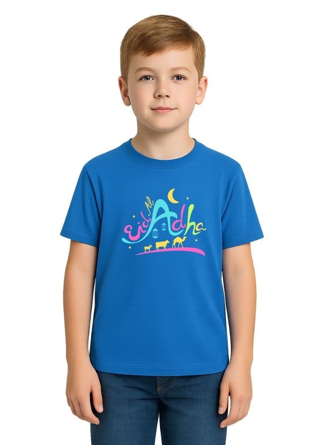 PRINTSHOP4ME Boys Eid Al-Adha Themed Cotton T-Shirt–Round Neck,Short Sleeve,Comfortable Kids Wear For Festive Celebrations - Image 1