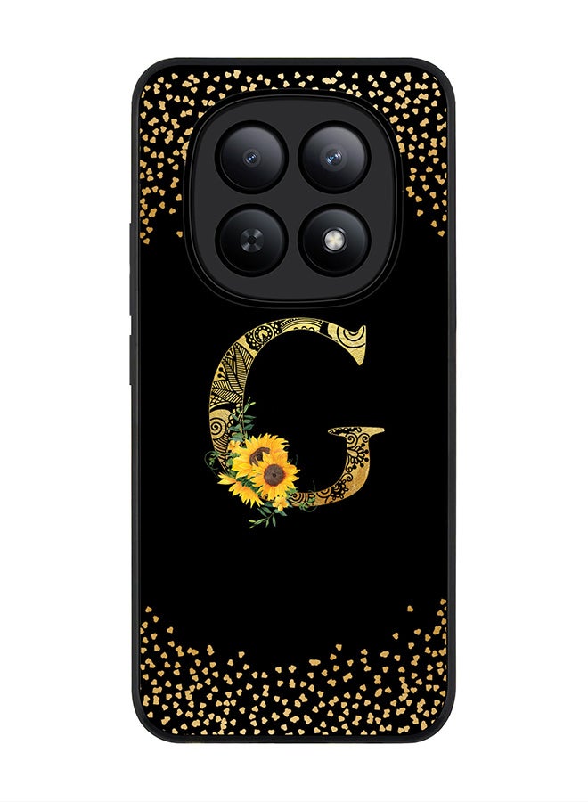 Stylizedd غطاء لجهاز Xiaomi Redmi Note 15 5G / Poco M8، حماية كاميرا رفيعة، غطاء هاتف مضاد للصدمات - تصميم زهور مخصص - G (أسود) - Image 1
