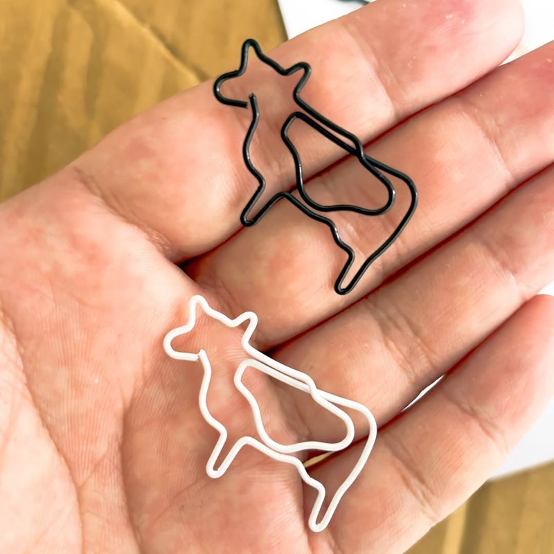 Cow Shaped Paper Clips 60 Cows Creative Animal Metal Bookmarks for Office Supplies Wedding Coworkers Gifts Cow Lovers White and Black - Image 5