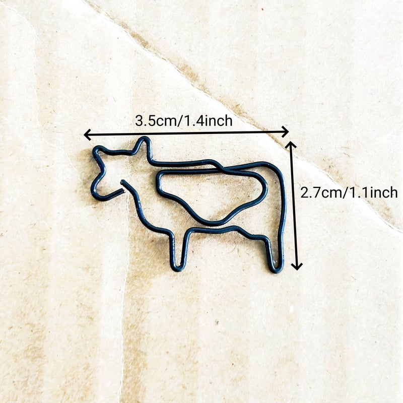 Cow Shaped Paper Clips 60 Cows Creative Animal Metal Bookmarks for Office Supplies Wedding Coworkers Gifts Cow Lovers White and Black - Image 4