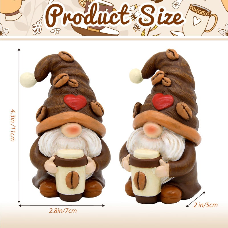 CRCZK Coffee Gnomes Decor â€“ Handcrafted Coffee Gnome Figurines, Resin Coffee Gnomes for Coffee Bar Decor, Coffee Themed Gnome Decorations, and Kitchen Coffee Decor â€“ Perfect Coffee Lover Gifts - Image 4