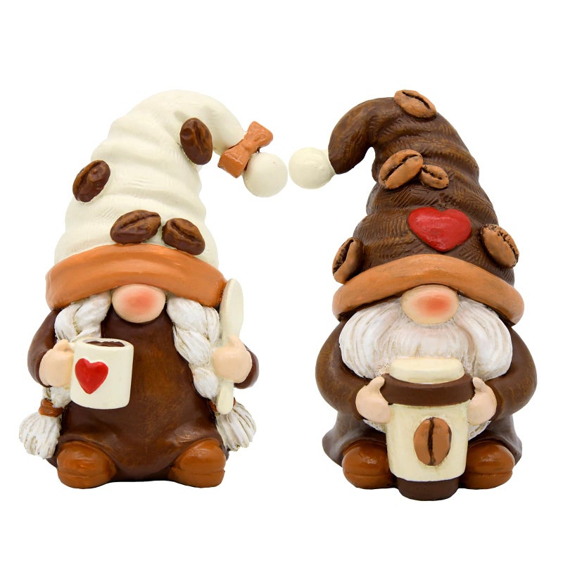 CRCZK Coffee Gnomes Decor â€“ Handcrafted Coffee Gnome Figurines, Resin Coffee Gnomes for Coffee Bar Decor, Coffee Themed Gnome Decorations, and Kitchen Coffee Decor â€“ Perfect Coffee Lover Gifts - Image 1