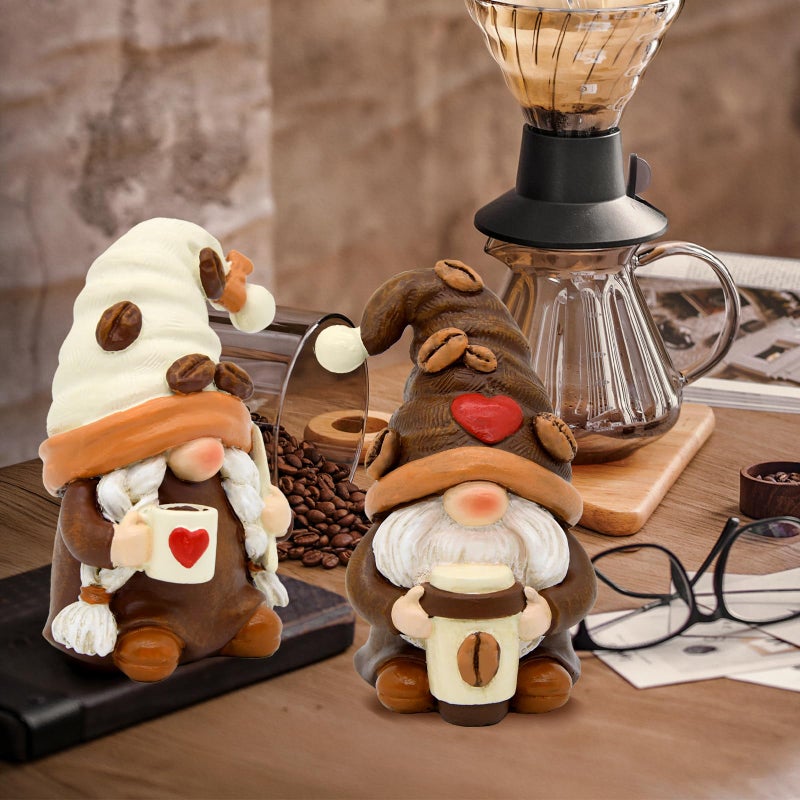CRCZK Coffee Gnomes Decor â€“ Handcrafted Coffee Gnome Figurines, Resin Coffee Gnomes for Coffee Bar Decor, Coffee Themed Gnome Decorations, and Kitchen Coffee Decor â€“ Perfect Coffee Lover Gifts - Image 3