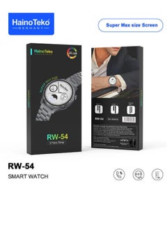 Haino Teko RW 54 Round Screen Super Size AMOLED Display Smart Watch With 3 Pair Straps and Wireless Charger Black  - Image 4