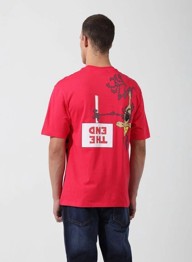 The Indian Garage Co Men Boxy Fit Solid Crew Neck Half Sleeves T-Shirt