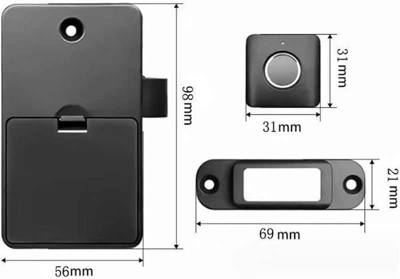 Smart Biometric Fingerprint Cabinet Lock 10 Fingerprints Keyless Privacy Drawer Wardrobe Child Safety Electric Lock - Image 3