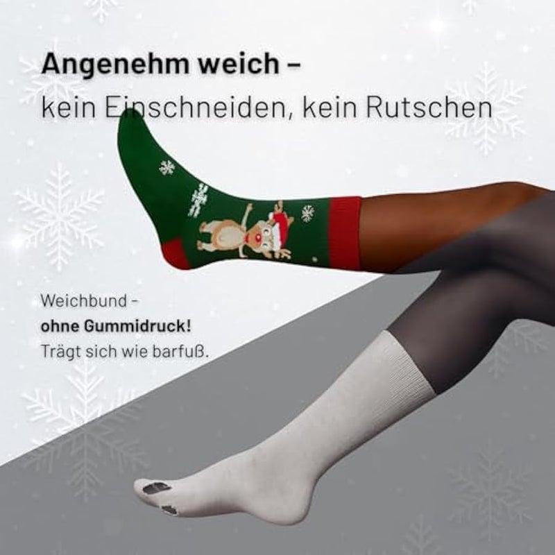 Loquat Chili Lifestyle 6 Pairs Warm Thermal Socks Xmas Socks for Men and Women in Sizes 35-38, 39-42 & 43-46  Socks as a Gift for Men and Women - Image 4