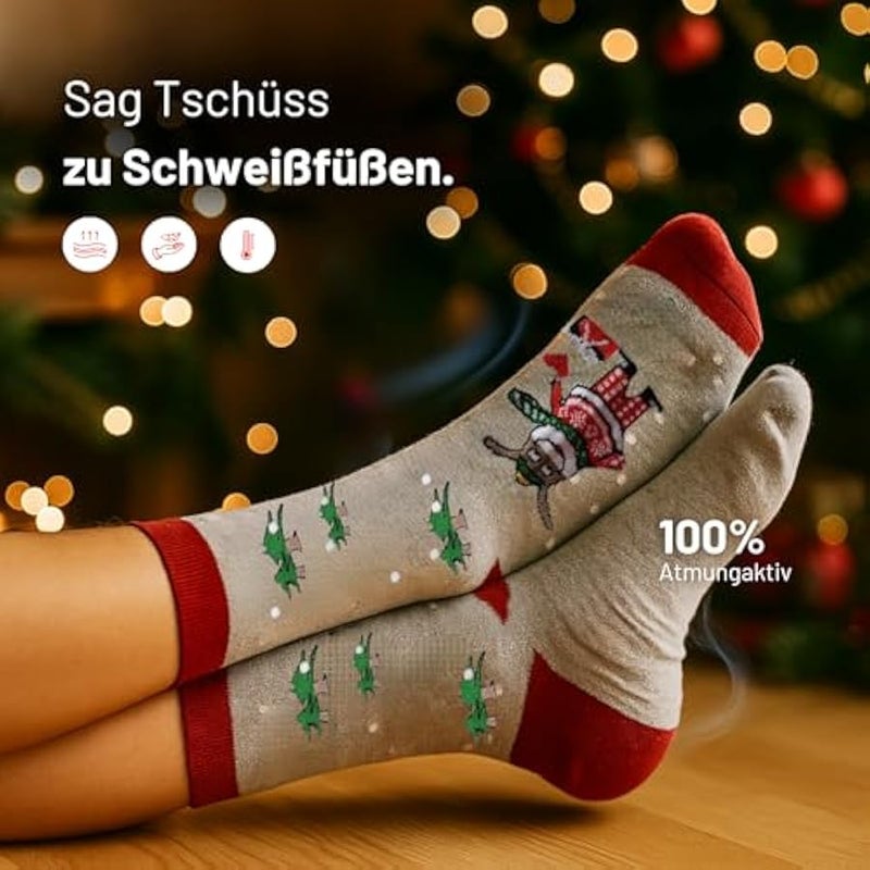 Loquat Chili Lifestyle 6 Pairs Warm Thermal Socks Xmas Socks for Men and Women in Sizes 35-38, 39-42 & 43-46  Socks as a Gift for Men and Women - Image 5