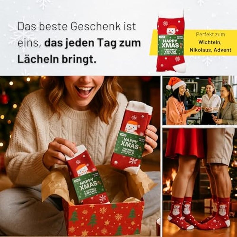 Loquat Chili Lifestyle 6 Pairs Warm Thermal Socks Xmas Socks for Men and Women in Sizes 35-38, 39-42 & 43-46  Socks as a Gift for Men and Women - Image 2