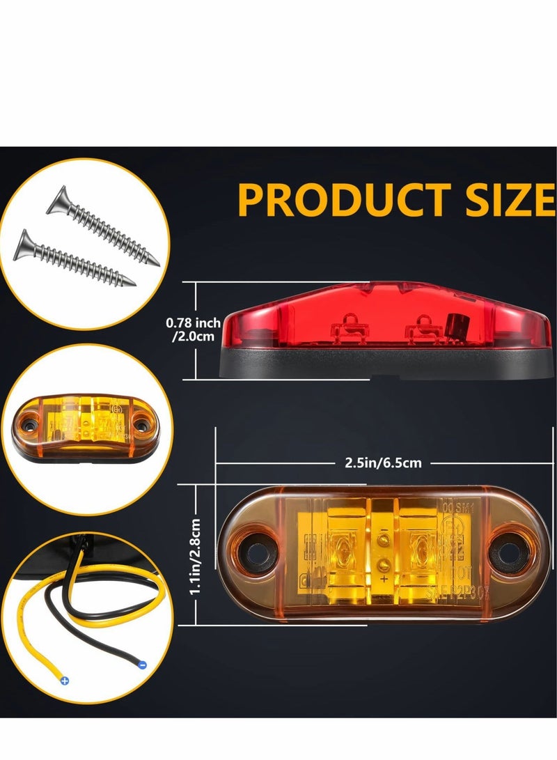 SYOSI 10 Pieces 2.5 Inch Diode Trailer Side Marker Light LED Trailer Boats Marker Light Truck Light Oval RV Running Lights for Exterior Marker Lights Surface Mount Accessories  - Image 2