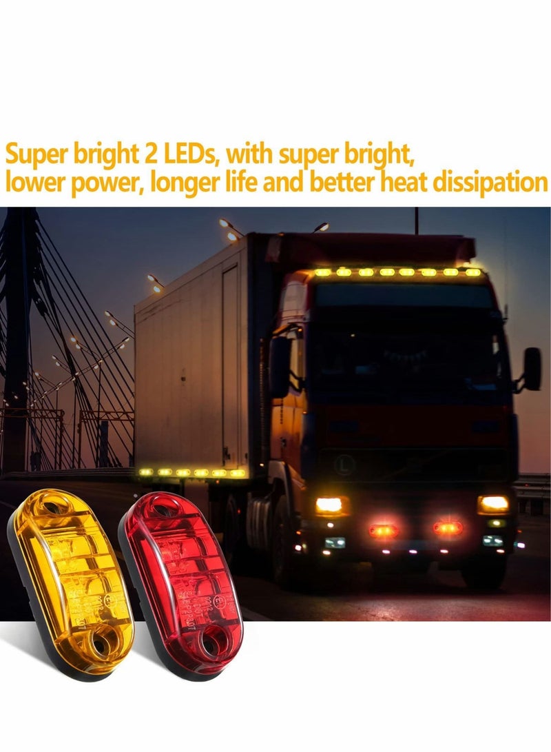 SYOSI 10 Pieces 2.5 Inch Diode Trailer Side Marker Light LED Trailer Boats Marker Light Truck Light Oval RV Running Lights for Exterior Marker Lights Surface Mount Accessories  - Image 3