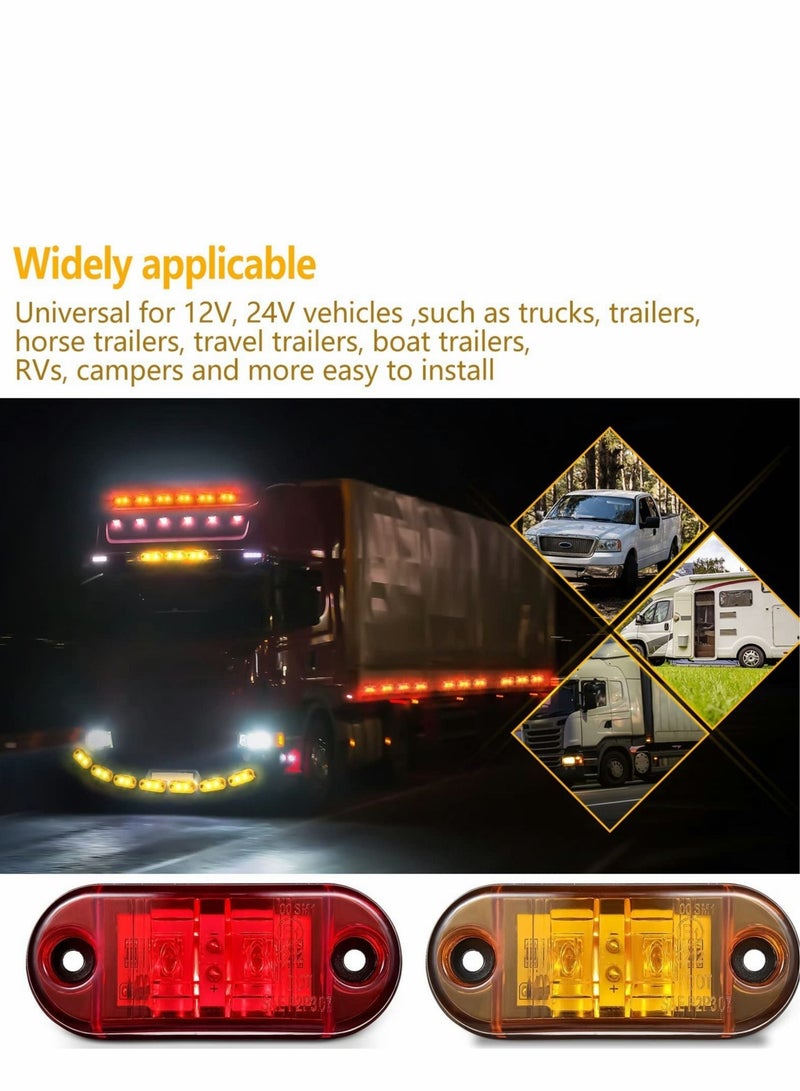 SYOSI 10 Pieces 2.5 Inch Diode Trailer Side Marker Light LED Trailer Boats Marker Light Truck Light Oval RV Running Lights for Exterior Marker Lights Surface Mount Accessories  - Image 4