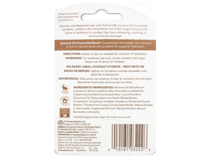 Palmer's Coconut Oil Lip Balm, 48 Hr Moisture 0.15 oz. - Image 2