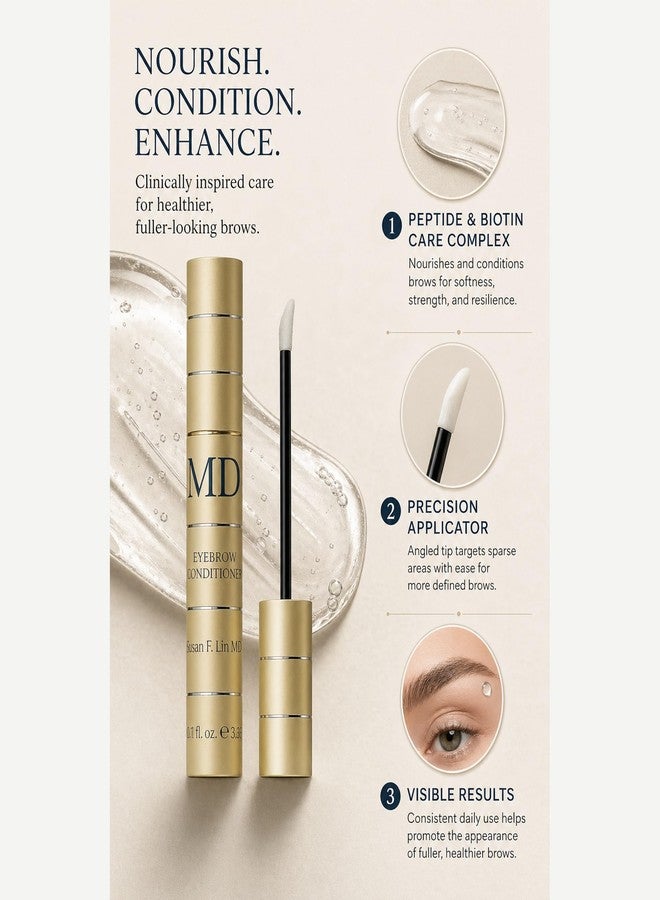 MD® Eyebrow Serum for Thicker Brows, Physician-Formulated Peptide Treatment for Sparse Arches, Biotin and Marine Extract Formula, 3mL - Image 2