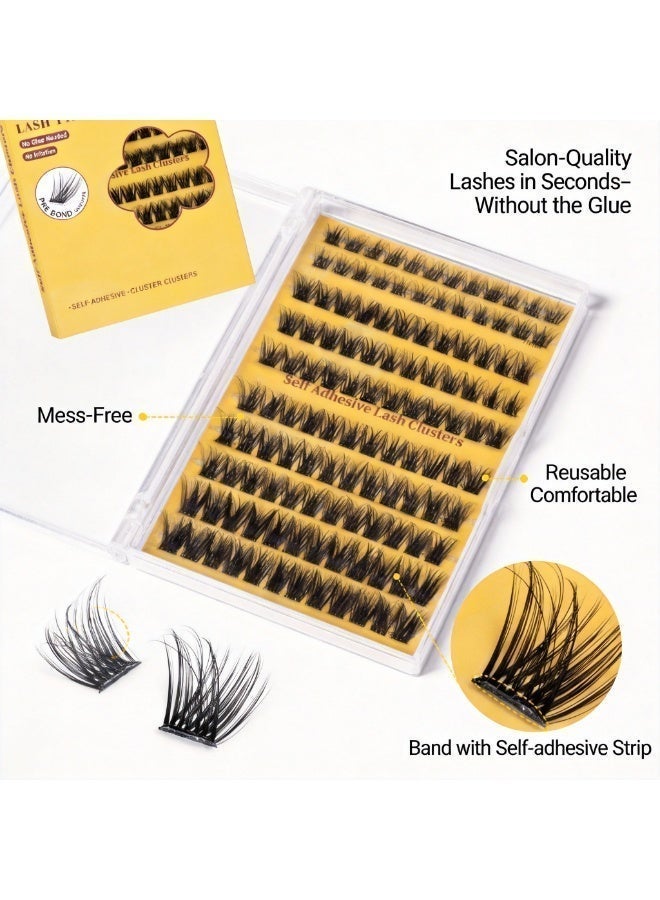 PEAKOVIA Self-Adhesive DIY Eyelash Extension Kit, 120 Segmented Clusters, No Glue Needed - MJ10-03 (120 Pcs) - Image 4
