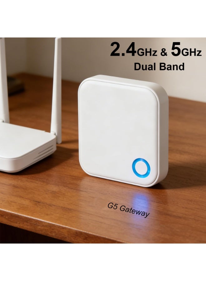 KISSUN G5 Gateway for TTLOCK Smart Door Locks, Dual Band 2.4GHz and 5GHz WiFi, Remote Access Control, Real-Time Monitoring, White - Image 3