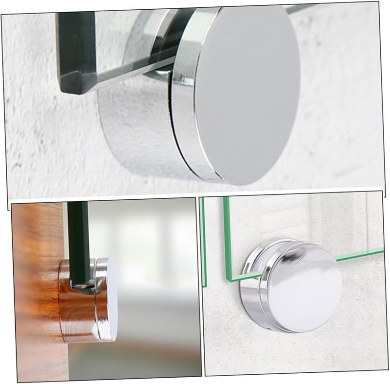 Tehaux 8 قطعة من مشابك المرايا المصنوعة من سبائك الزنك حامل زجاج مثبت على الحائط قوسان للحمام - Image 4
