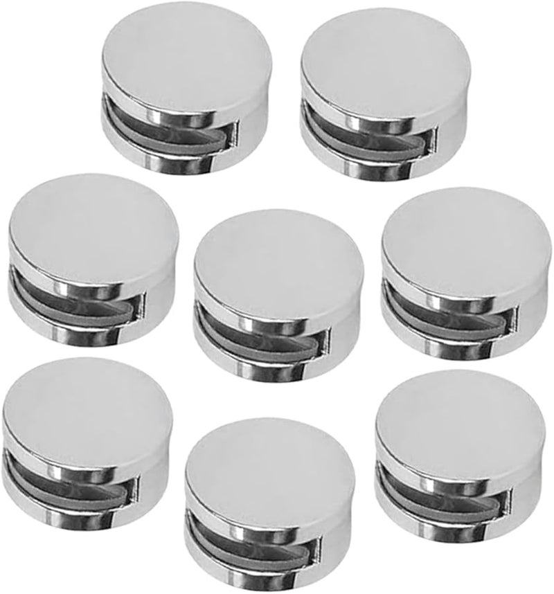 Tehaux 8 قطعة من مشابك المرايا المصنوعة من سبائك الزنك حامل زجاج مثبت على الحائط قوسان للحمام - Image 1