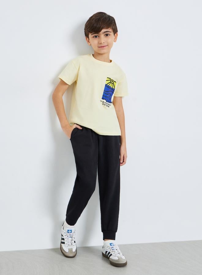 Styli Kids Black Cotton Joggers - Image 2