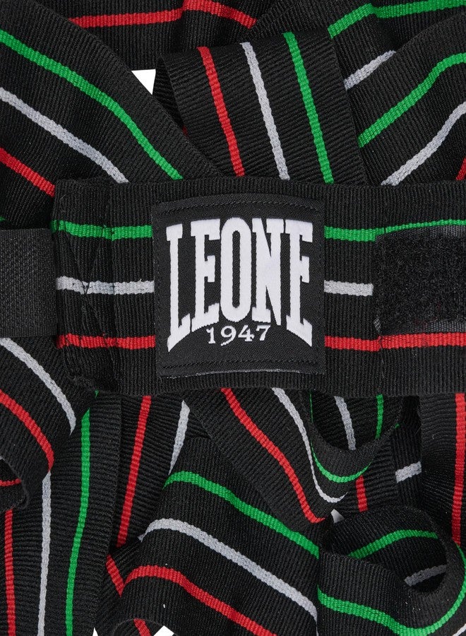 LEONE 1947 AB705 Boxing Hand Wraps – Elastic Cotton Wrist & Knuckle Support for Boxing, MMA & Muay Thai – Pair - 138" - col. Italian Flag on Black Background - Image 4