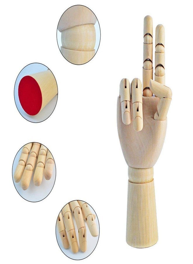 Chrome Wooden Art Mannequin Hand Model - Perfect for Drawing, Sketch, etc.(Male Hand) Size-12"Inch - Image 3