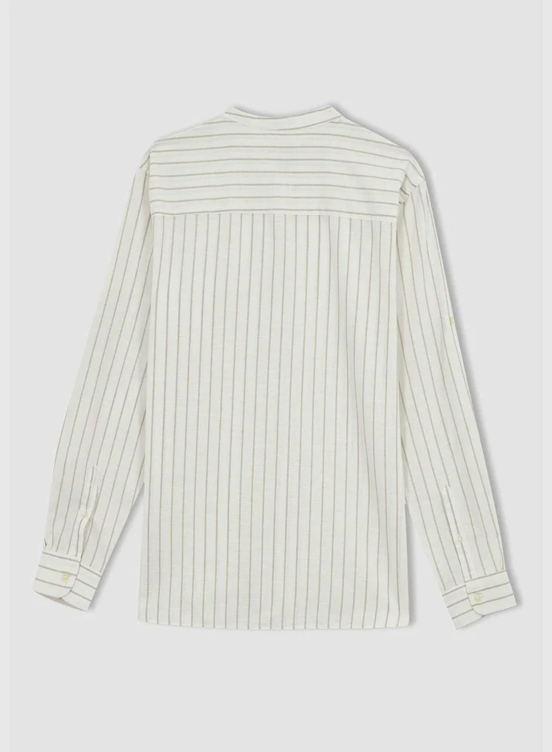 DeFacto Modern Fit Long Sleeve Striped Shirt