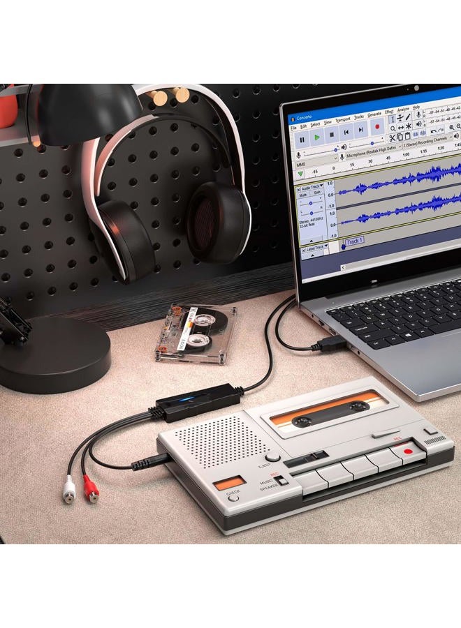 DriverGenius V.TOP USB 2.0 Audio Capture Card with Music Editing Software for Cassette Player Recorder - Convert Cassette/Radio to MP3 - Image 4