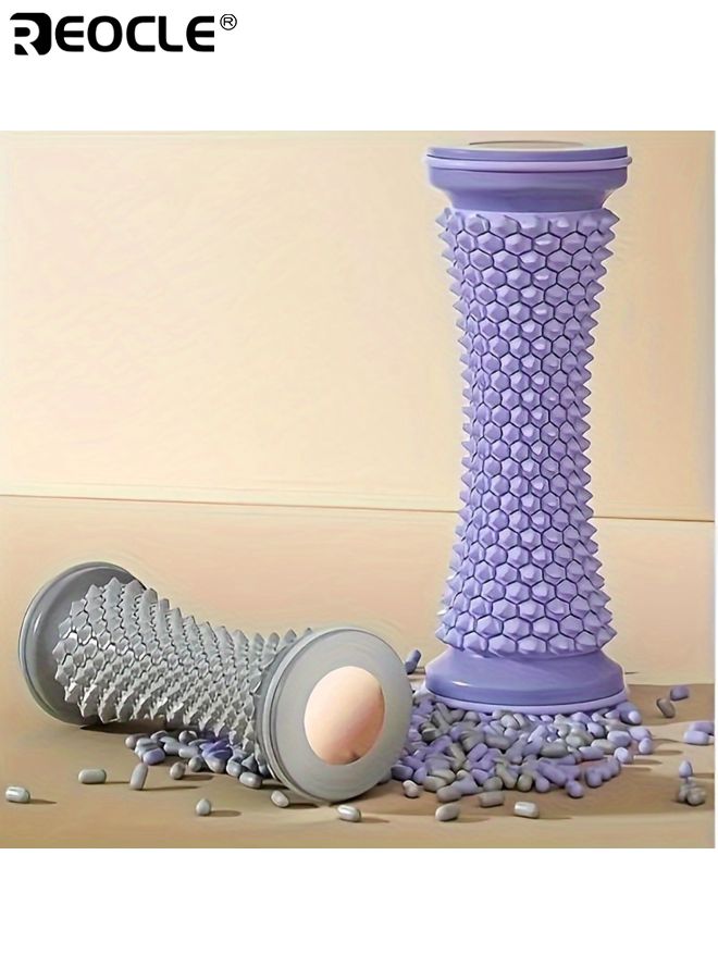 REOCLE Easy-Roll Foot Fascia Relief Wheels Ergonomic Massage Roller Trigger Point Reflexology Tool PVC Material Foot Massager for Muscle Relaxation Yoga and Arch Support - Image 3