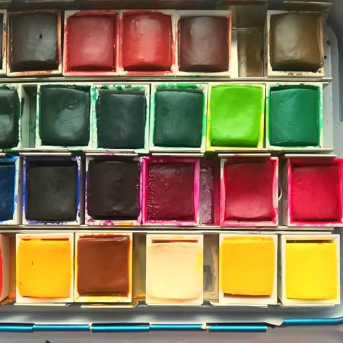 PHOENIX Artist Grade Watercolor Paint Set - Half Pan 48 Colors Quality Pigment Watercolor Palette with Portable Tin Box for Adults, Professional Artists - Image 4