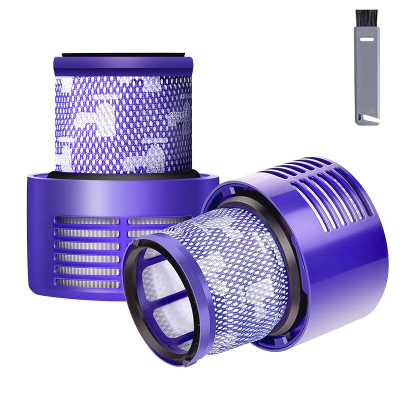 keluke V10 Filter Replacement for Dyson V10 Cyclone Series, V10 Absolute, V10 Animal, V10 Total Clean, Replace Part No. 969082-01,2 Pack Filters and 1 Clean Brush - Image 1