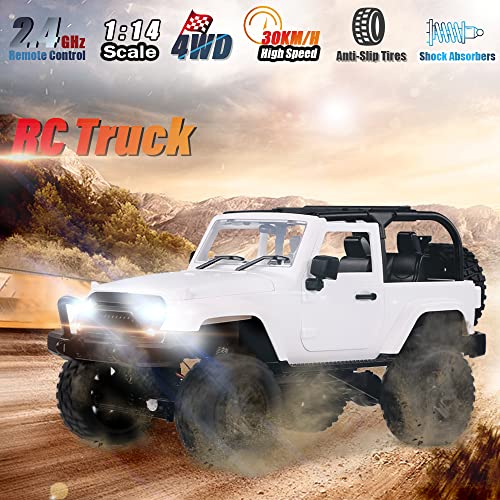 GoolRC F2 RC Car 114 Scale 4WD 30kmh High Speed Racing Truck White Convertible for Teens and Adults - Image 5