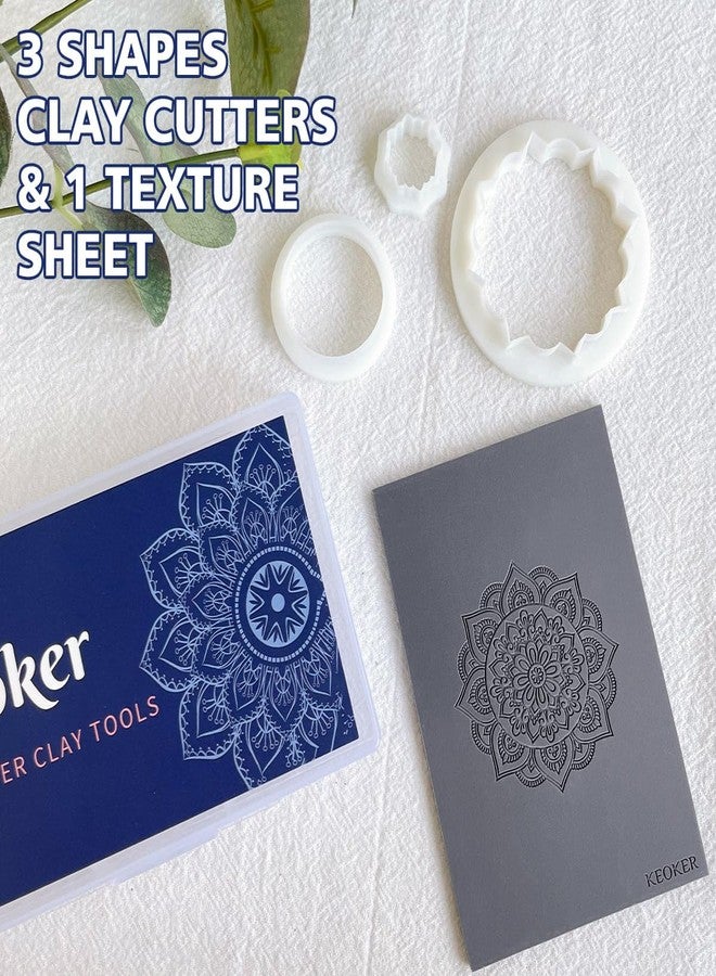 Keoker Mandala Polymer Clay Cutters and Texture Mats - 3 Earring Cutters and 1 Mandala Texture Sheet - Image 2