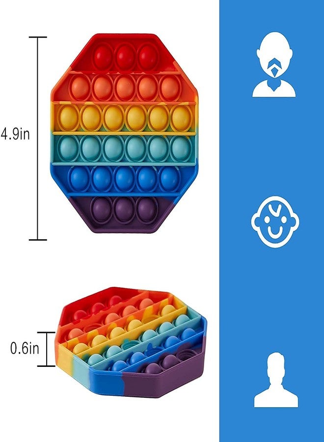 KBV Fidget Push Toy Stress Reliever Soft Silicone Pop Its Toy for Kids, Adults, Special Needs Autism Children (Octagon) - Image 5