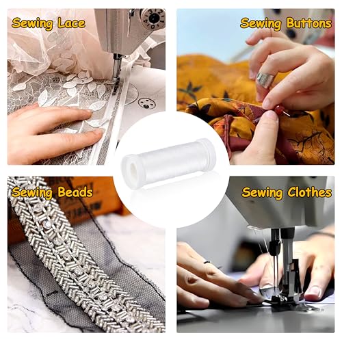 Simthread Clear Invisible Nylon Sewing Thread Monofilament 500M Thickness 0.1mm, for Sewing Beading and Hanging Decorations - Image 2