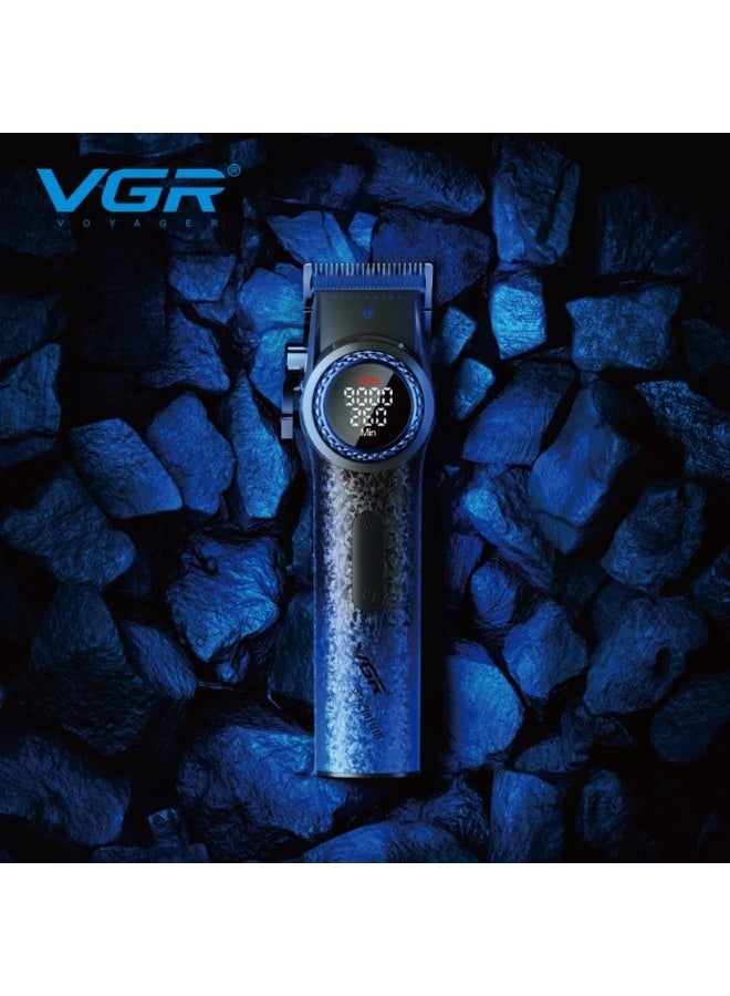 vGRASSP Professional Hair Clipper V-001, LED Display & Light, 5-Level Tapered Arm, 10 Combs & 4600mAh Battery Adapter - Image 3