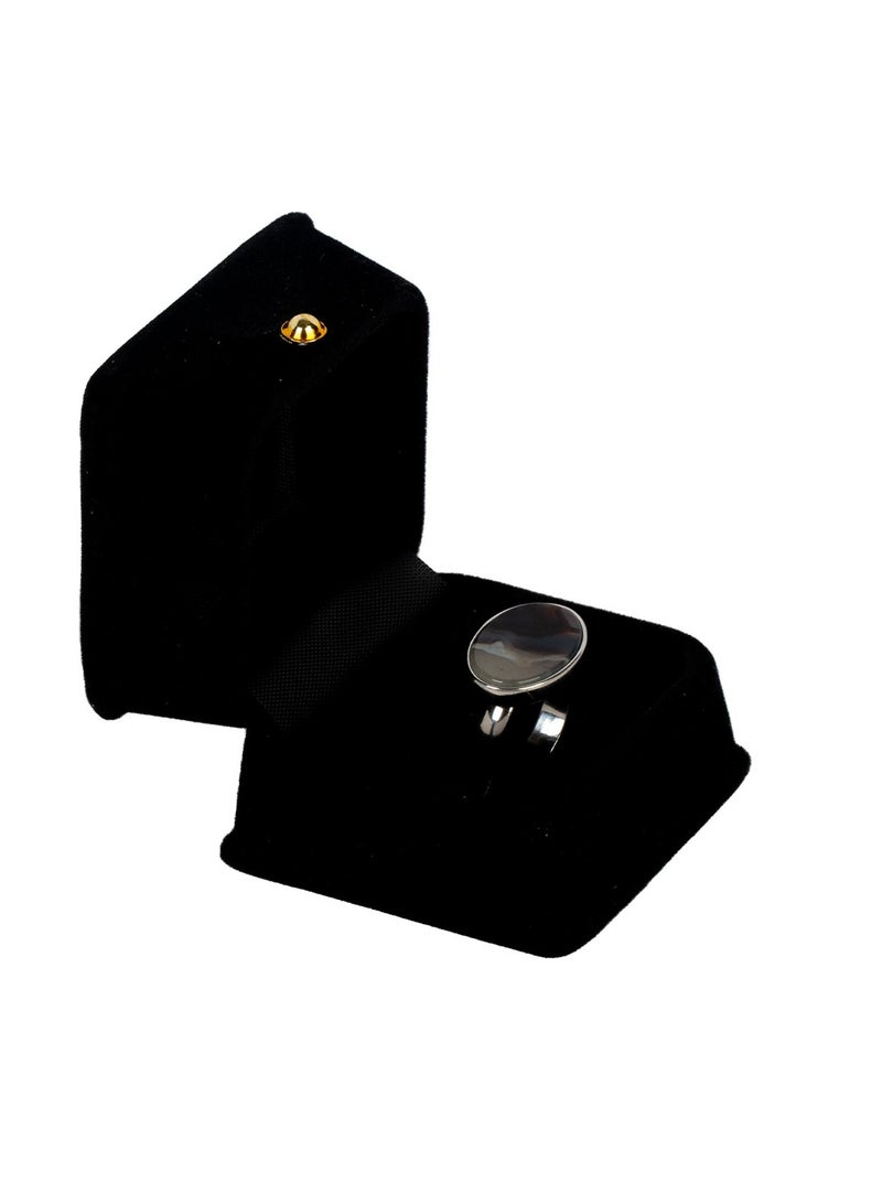 RS 925 silver ring with flowering agate - Image 2