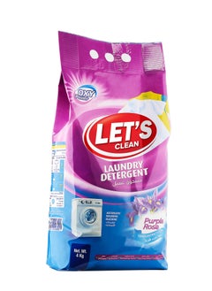 LET'S CLEAN Detergent Powder for Automatic Washing Machine 4kg Purple Rose 