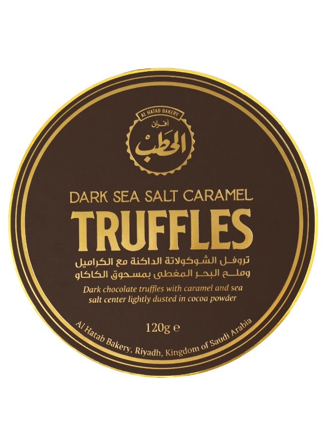 Al Hatab Bakery Dark Chocolate Truffles with Caramel & Sea Salt Centre, Cocoa Dusted, 120g