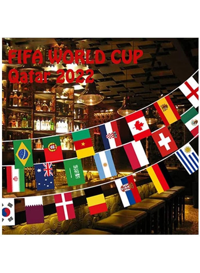 Generic أعلام كأس العالم لكرة القدم 2022، لافتات أعلام 32 دولة من البوليستر على الوجهين لكأس العالم والحديقة والبار وكأس العالم لكرة القدم قطر والمطاعم والحفلات بطول 10 أمتار  - Image 4