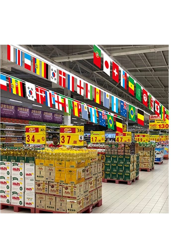 Generic أعلام كأس العالم لكرة القدم 2022، لافتات أعلام 32 دولة من البوليستر على الوجهين لكأس العالم والحديقة والبار وكأس العالم لكرة القدم قطر والمطاعم والحفلات بطول 10 أمتار  - Image 5