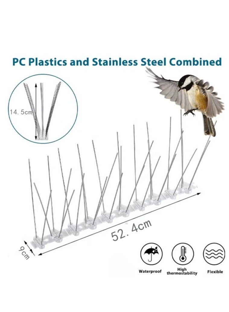 Generic 2-PCS 52.4CM Bird Spikes with Stainless Steel Base,Bird Spikes,Anti Bird Thorns,Pigeon Repellent,Bird Spikes with Stainless Steel Base,Durable Anti Bird Thorns,Spikes Arrow Pigeon Spikes Fence Kit,Durable Bird Repellent,Outdoor Bird Repellent,rainproof Bird Spikes,Kit for Deterring Small Bird, Crows, Woodpeckers, Squirrels, Cat, Small Animal  - Image 2