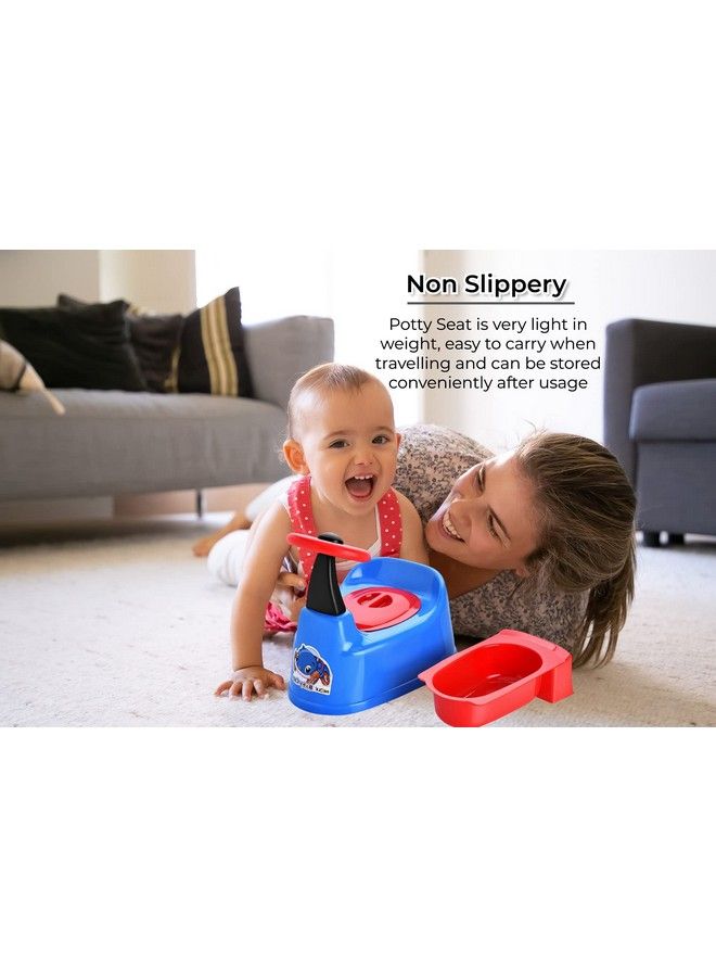 Nabhya Car Style Potty Toilet Trainer Seat Chair With Removable Tray And Closing Lid And High Back Support For Toddler Boys Girls (Age 7 Months To 2 Years) (Blue) - Image 5