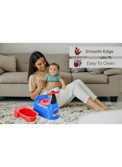 Nabhya Car Style Potty Toilet Trainer Seat Chair With Removable Tray And Closing Lid And High Back Support For Toddler Boys Girls (Age 7 Months To 2 Years) (Blue)  - Image 4