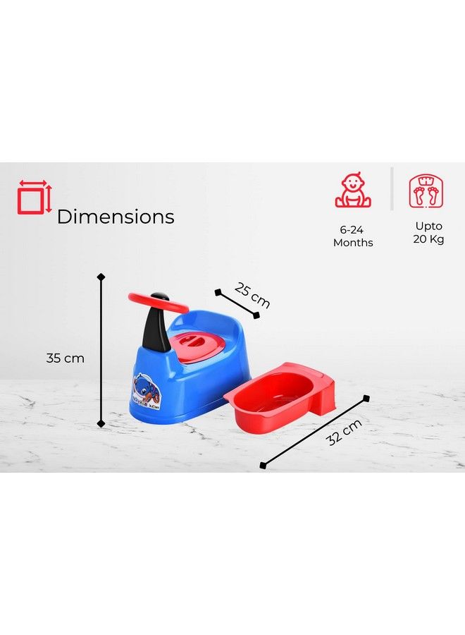 Nabhya Car Style Potty Toilet Trainer Seat Chair With Removable Tray And Closing Lid And High Back Support For Toddler Boys Girls (Age 7 Months To 2 Years) (Blue) - Image 3