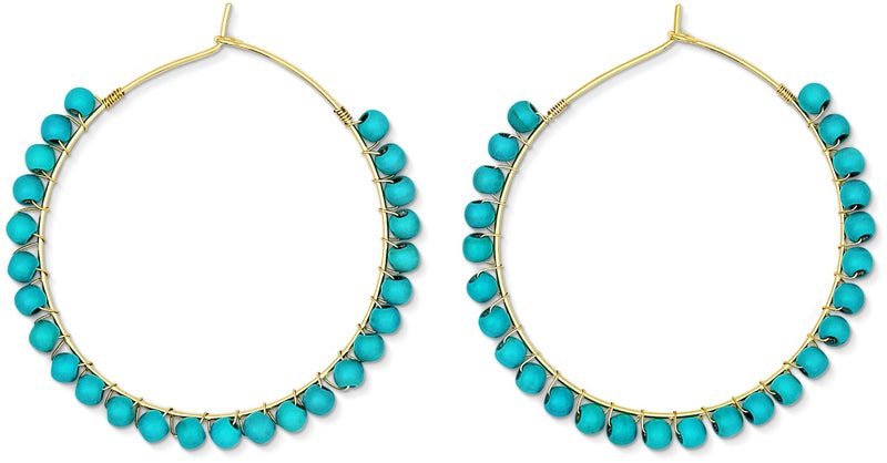 Benevolence LA Beaded Hoop Earrings, Turquoise Earrings for Women, Western Earrings Natural Stone Travel Accessories, Mothers Day Gifts for Mom, Daughter, Girlfriend - Image 1