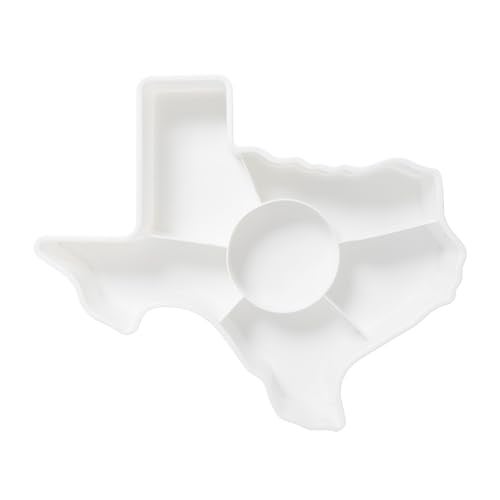 KOLORAE Texas Serving Tray - 6 Compartment Texas Snack Tray w/Dressing Cup. Great for Entertaining. Veggie Tray. Fruit Tray. Snack Tray. Entertaining Platter. Party Serving Platter, Large, White - Image 4