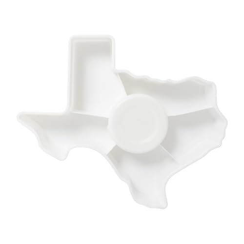 KOLORAE Texas Serving Tray - 6 Compartment Texas Snack Tray w/Dressing Cup. Great for Entertaining. Veggie Tray. Fruit Tray. Snack Tray. Entertaining Platter. Party Serving Platter, Large, White - Image 3