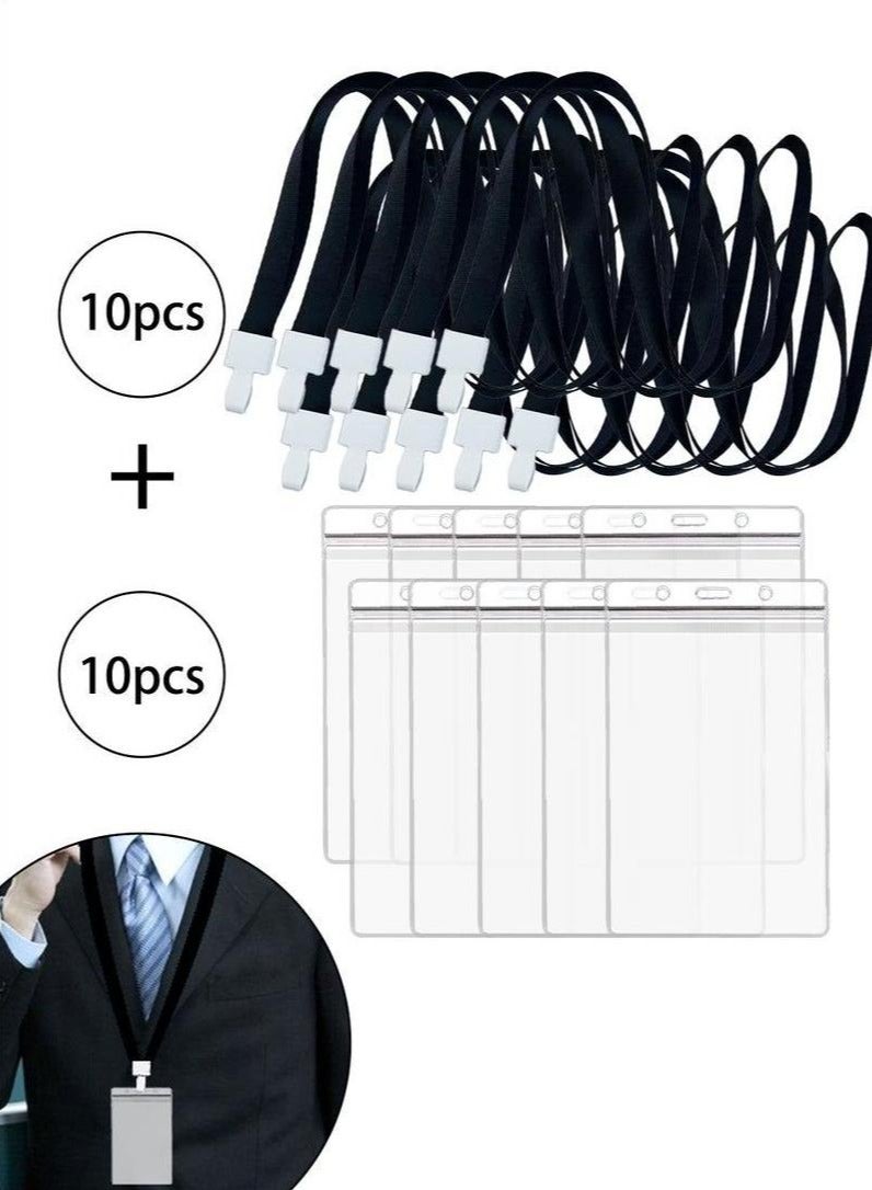 مجموعة حامل البطاقة ، حامل الشارة ، حامل بطاقة الحبل ، حامل شارة الهوية ، حامل بطاقة المكتب ، حاملي 10 بطاقات ، 10 حبال - Image 1