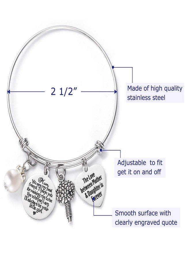 LParkin Mother of The Bride Gifts Bracelets Wedding Gift for Mom from Daughter Bracelet The Love Between Mother and Daughter is Forever Wedding Bangle - Image 2